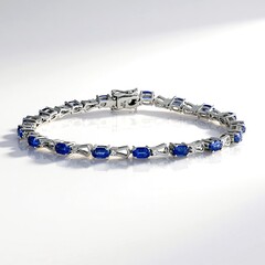 Bracciale in argento con Cianite del Nepal