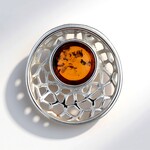 Ciondolo in argento con Ambra Baltica Cognac (dagen)