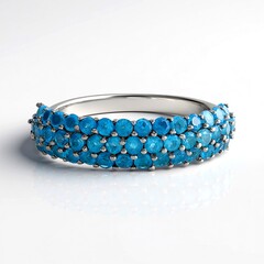 Anello in argento con Apatite Blu Neon