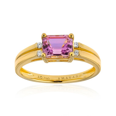 Pinkfarbener Diaspor-Goldring (AMAYANI)