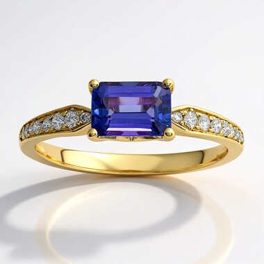 Anillo en oro con Tanzanita AAA (CIRARI)