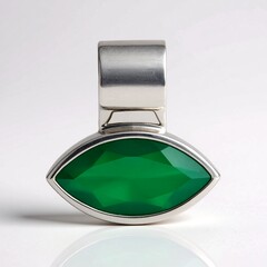 Ciondolo in argento con Onice Verde (MONOSONO COLLECTION)