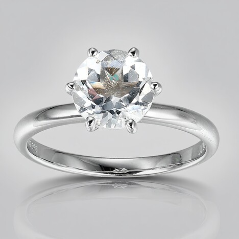 Anello in argento con Topazio Bianco