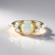 Gouden ring met een Welo-opaal