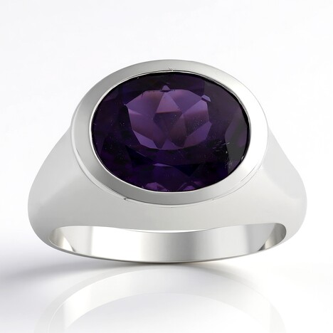 Anello in argento con Ametista Zambiana