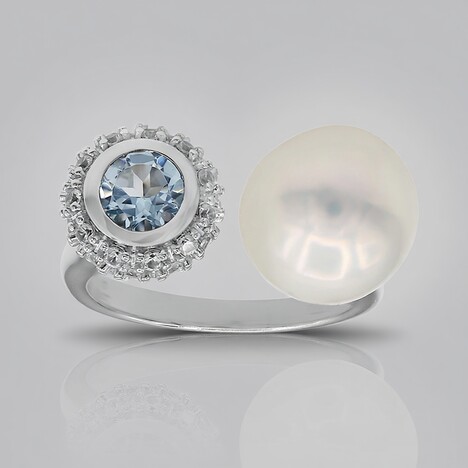 Anello in argento con Perla di Acqua Dolce (TPC)