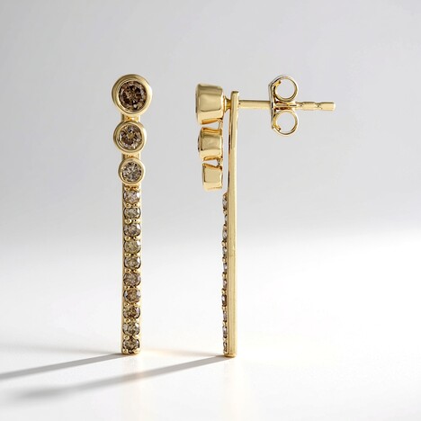 Orecchini in oro con Diamante Champagne I2 (de Melo Gold)