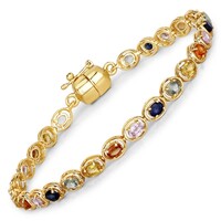 Bracelet en argent et Saphir parme