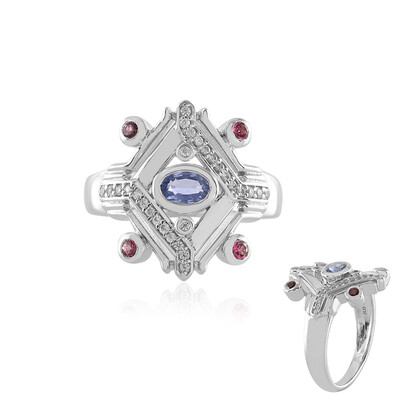 Anello in argento con Zaffiro Ceylon Blu (non riscaldato)