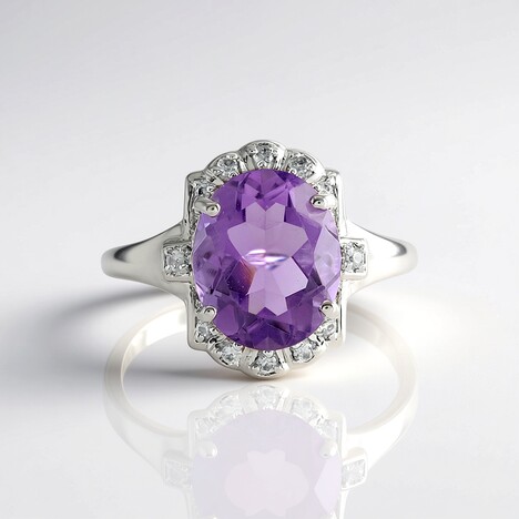 Anello in argento con Ametista Rose de France