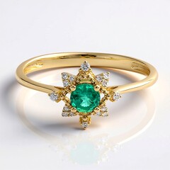 Anello in oro con Smeraldo Zambia AAA