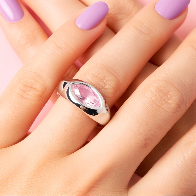 Anillo en plata con Morganita de Madagascar (KM by Juwelo)