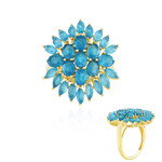 Neonblauer Apatit-Silberring