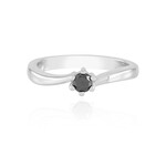 Black Diamond Silver Ring