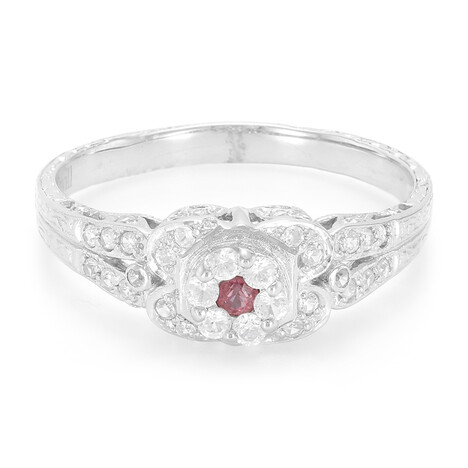 Bague en argent et Saphir Padparadscha
