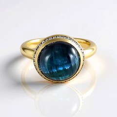 Anello in oro con Indicolite Occhio di Gatto (AMAYANI)