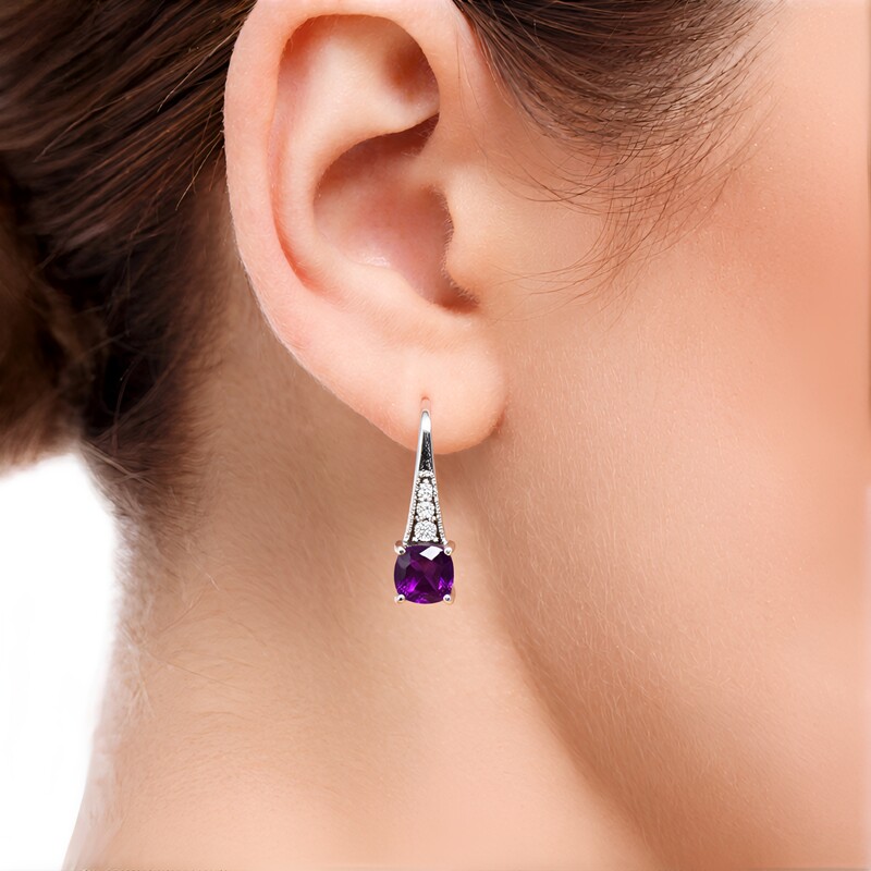 Amethyst-Silberohrringe