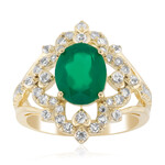 Zilveren ring met een groene kwarts