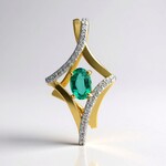 Pendentif en or et Emeraude de Zambie AAA (Rifkind 1894 Collection)