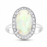 Brasilianischer Weißer Opal-Goldring