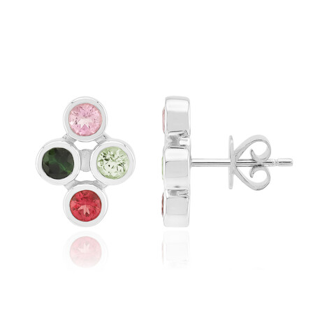 Boucles d'oreilles en argent et Tourmaline verte du Brésil (Pallanova)