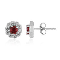 Tanzanian Ruby Silver Earrings