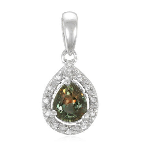 Nicht erhitzter Farbwechsel-Saphir-Silberanhänger