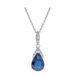 Gouden halsketting met een Blauwe Ceylon saffier