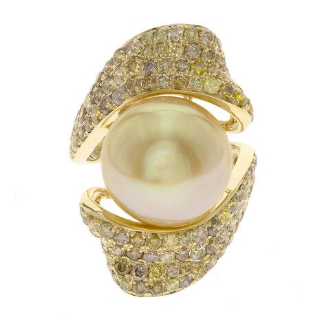 Goldene Südseeperlen-Goldring (CIRARI)