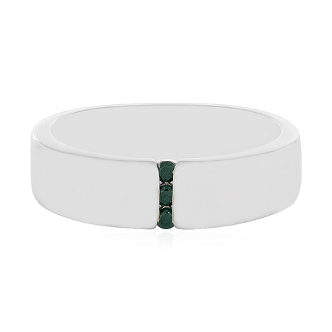 Blauer I3 Brillant-Silberring