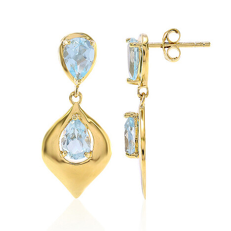 Boucles d'oreilles en argent et Topaze bleu ciel