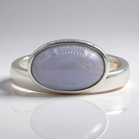 Anello in argento con Agata Blu (MONOSONO COLLECTION)