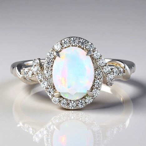 Anello in argento con Opale di Welo