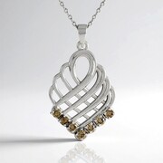Collier en argent et Diamant chocolat I2