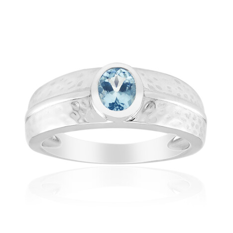 Anillo en plata con Aguamarina de Mozambique (Pallanova)