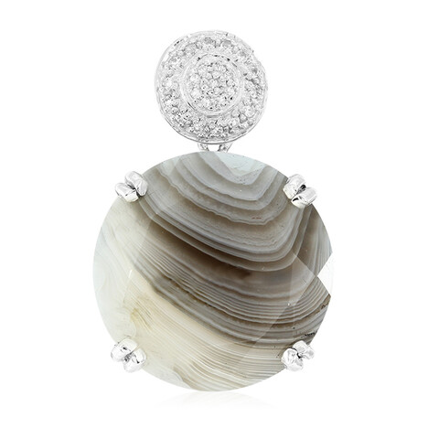 Zilveren hanger met een Botswana agaat