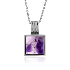 Collana in argento con Ametista Chevron