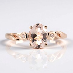 Anello in oro con Morganite AAA