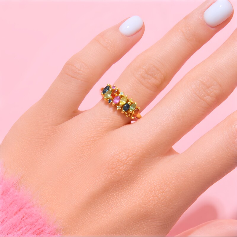 Zilveren ring met gele saffieren