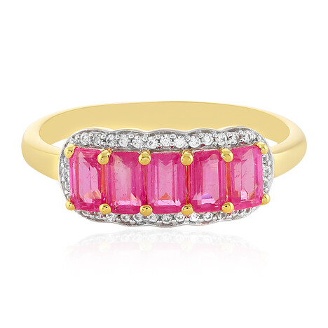 Pinkfarbener Madagaskar-Saphir-Silberring