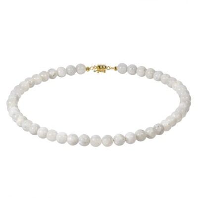 Collier en argent et Pierre de Lune blanche