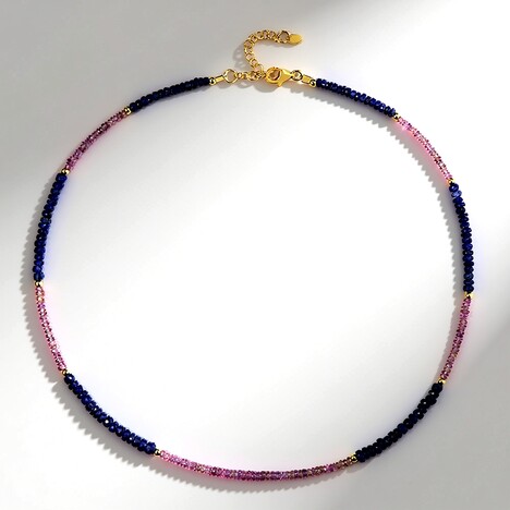 Collana in argento con Zaffiro Blu della Birmania