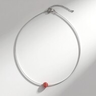 Zilveren halsketting met een rhodochrosiet