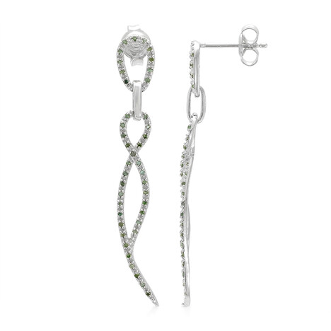 Pendientes en plata con Diamante fantasía