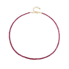Zilveren halsketting met Madagaskar Robijnen