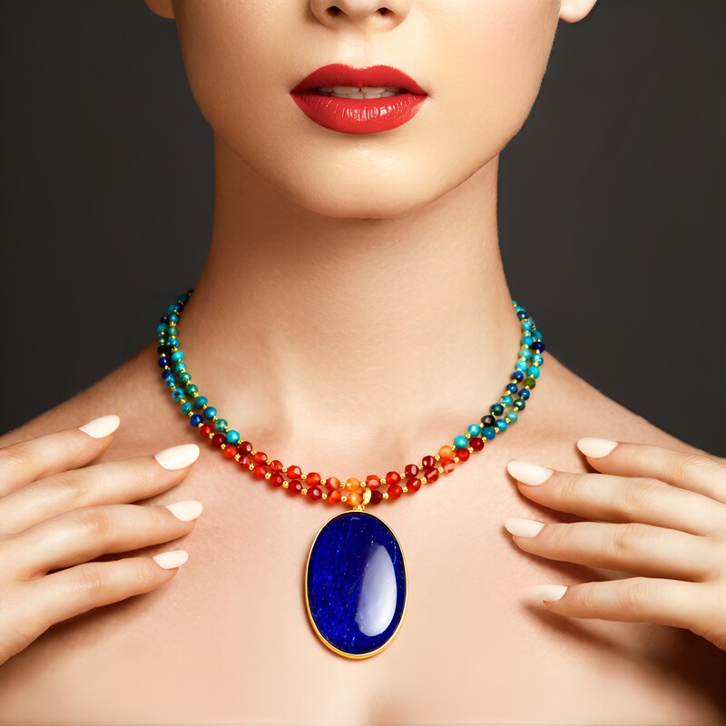 Collar en plata con Lapislázuli (Adela Silber)