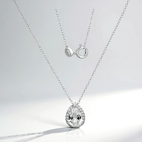 Collier en argent et Topaze blanche