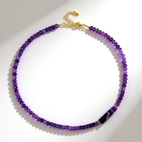 Collana in argento con Ametista Zambiana (Riya)