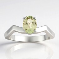 Bague en argent et Diaspore à couleur changeante