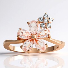 Anello in argento con Quarzo Rosa